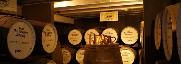 Fasslager bei the Glenlivet distillery in Schottland