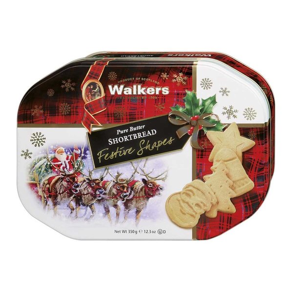 Walkers Shortbread „Festive Shapes“  350g – Dose